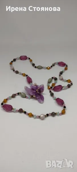 Колие с естествен цвят на орхидея , снимка 1