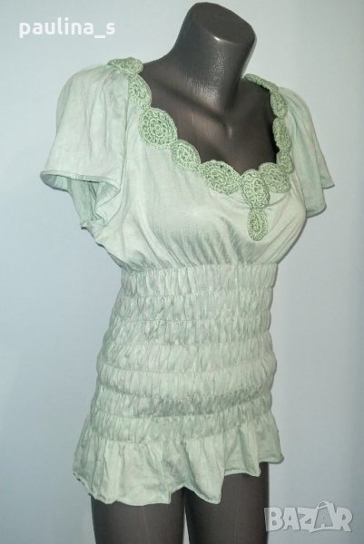 Дизайнерска блуза тип туника с плетена дантела "DKNY"®, снимка 1