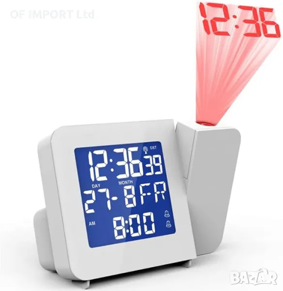 Радиоуправляем Прожекционен Будилник с LCD дисплей AURIOL, снимка 1