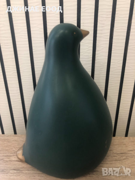 Декоративен керамичен гълъб - Зелен, снимка 1