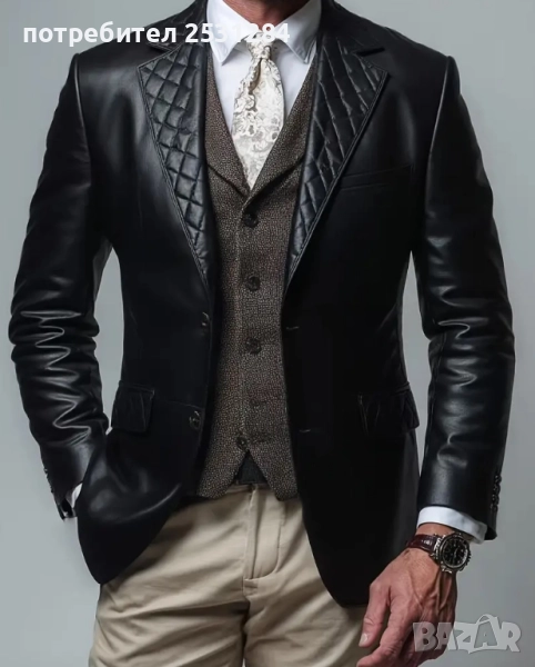Ново мъжко черно сако , размер  Л / ХЛ , размер L / XL, снимка 1