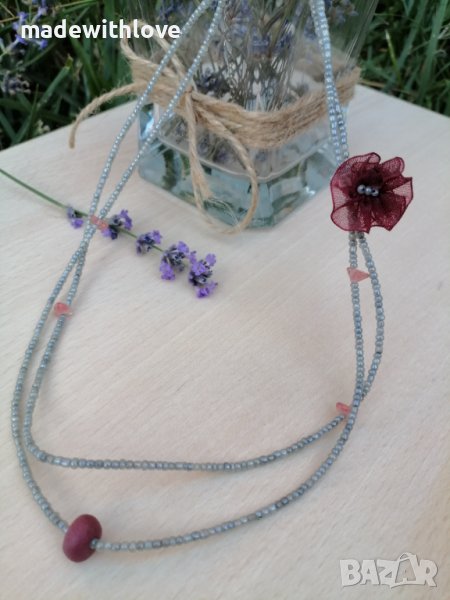 Ръчно изработено колие с розов кварц, снимка 1