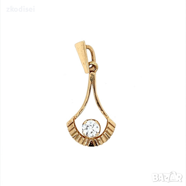Златен медальон със синтетичен диамант 2,42гр. 14кр. проба:585 модел:23015-1, снимка 1