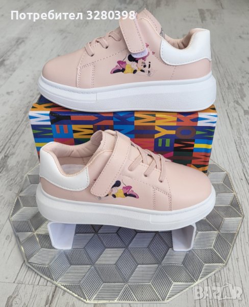 НАМАЛЕНИЕ -30% на Детски кецове без връзки с Мини Маус в розов цвят, снимка 1
