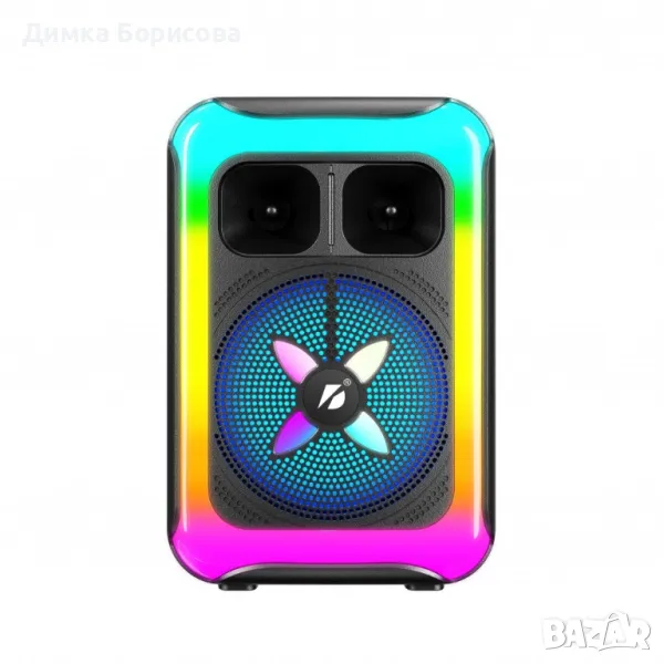 Мощен Bluetooth 8'' високоговорител с микрофон - С караоке и светлинни ефекти KTS-1727, снимка 1