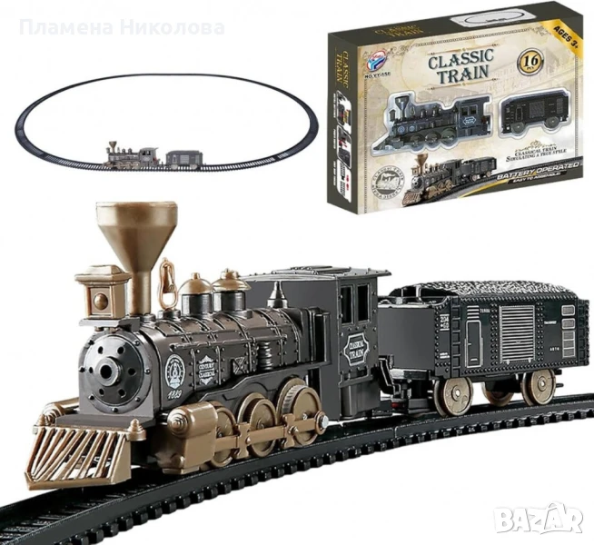 Класически ретро влак с релси - 16 части, снимка 1