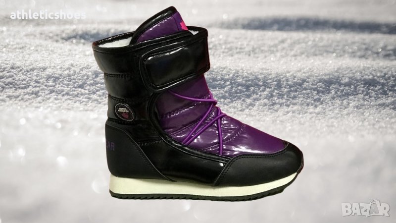 Детски апрески за сняг и студ в черно с лилаво -259, снимка 1