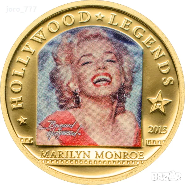 Златна монета "Мерилин Монро" 2013, снимка 1