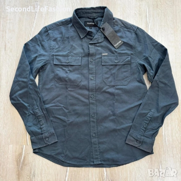 Мъжка риза Firetrap Tanner тъмно сив цвят размер S, снимка 1
