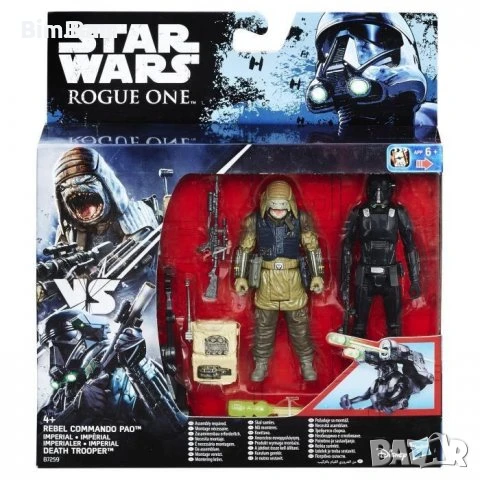 Комплект фигурки Star Wars Rogue One Death Trooper & Rebel Commando Pao Deluxe Figure, снимка 1