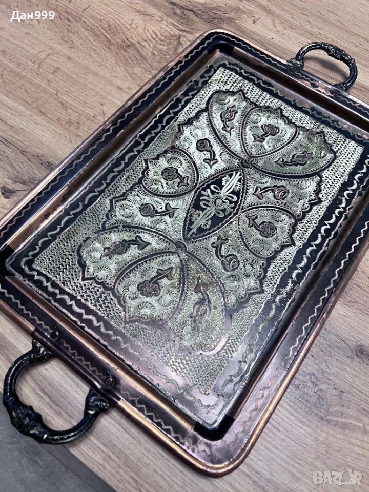 Античен турски поднос ръчна изработка., снимка 1