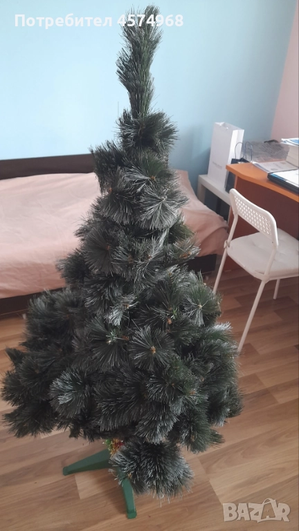 Изкуствена коледна елха с връхчета на клонките. H=145 cm/Diam: max80cm, снимка 1