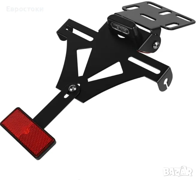 Държач на регистрационен номер за мотоциклет, регулируем, с LED осветление и рефлектор, снимка 1