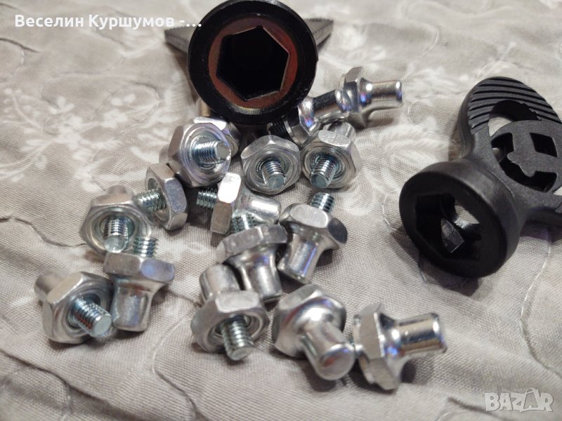 Комплект алуминиеви бутони за шпайкове + ключ, снимка 1