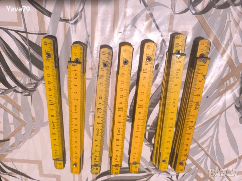 Стар дърводелски метър 7 броя , снимка 1