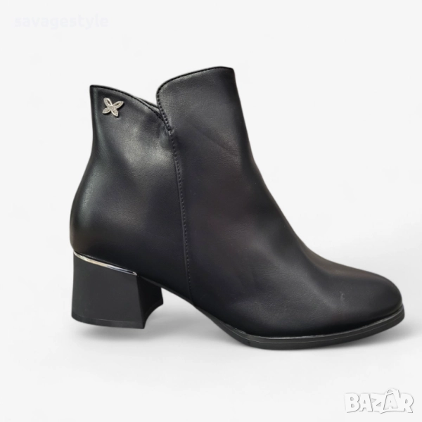 Стилни зимни дамски боти в черно , снимка 1