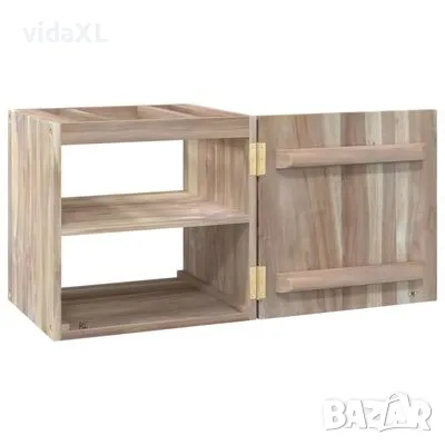 vidaXL Стенен шкаф за баня, 41x38x40 см, тиково дърво масив（SKU:338250）, снимка 3 - Шкафове - 48155324