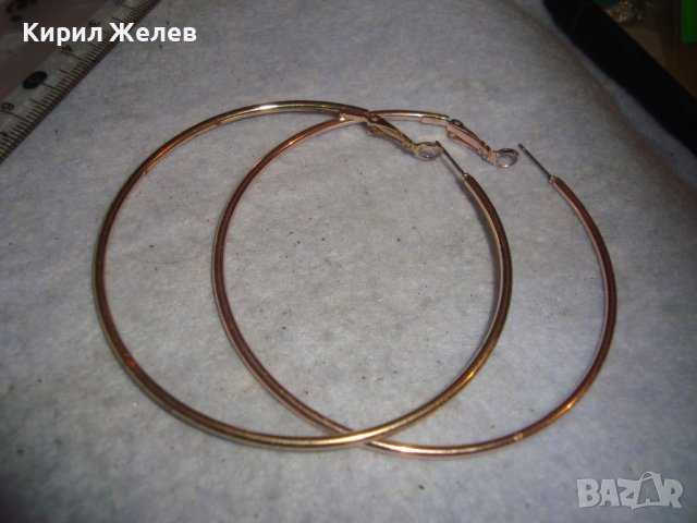 ПОЗЛАТЕНИ ГОЛЕМИ КЛАСИЧЕСКИ Тип ХАЛКИ ОБЕЦИ 10803, снимка 5 - Обеци - 36596857