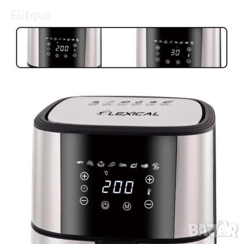 Най-ново поколение фритюрник за пържене без мазнина с капацитет Lexical Лукс 5.5л.  1500W; 2 години , снимка 6 - Други - 52894956