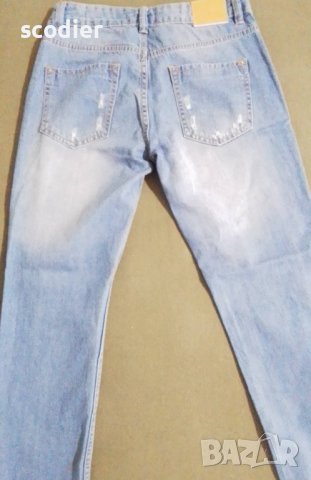 Stradivarius Relaxed fit - дамски дънки с накъсан ефект -34 S, снимка 2 - Дънки - 37679258