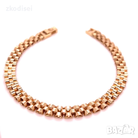 Златна мъжка гривна Rolex 9,98гр. 20,0см. 14кр. проба:585 модел:34531-5, снимка 2 - Гривни - 52008603