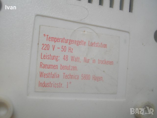 Поялна Станция-Немска Професионална-Старо Качество-WESTFALIA-Отлична-Почти Нова-0-42 Градуса-100Вата, снимка 16 - Други инструменти - 43550355