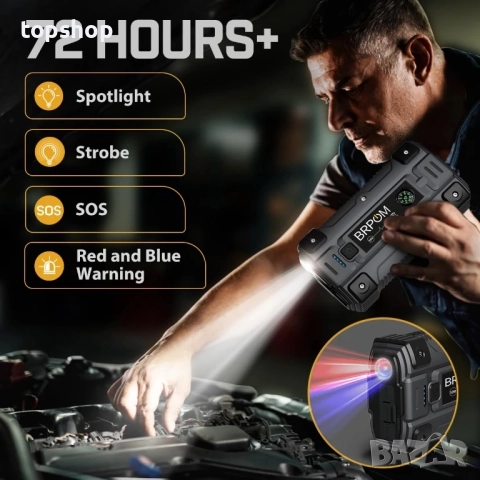 Нов Стартер за кола, 6000A пик 26800mAh бензин или 10L дизело, 12V автоматично зарядно..., снимка 6 - Аксесоари и консумативи - 51637864