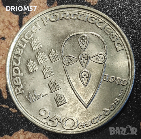 Монета Португалия (UNC) 250 ескудо, 1989