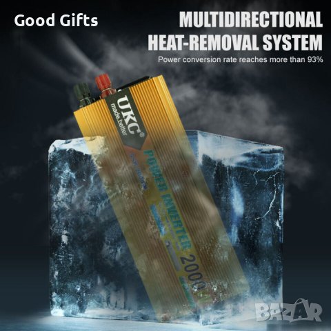 Инвертор на напрежение, UKC, 12V / 24V 220V, мощност 2000W, снимка 2 - Друга електроника - 42990337