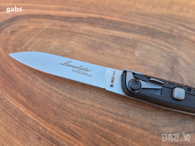 Италиански автоматичен нож Leverletto AKS by Bill Deshivs, снимка 6 - Ножове - 52867026
