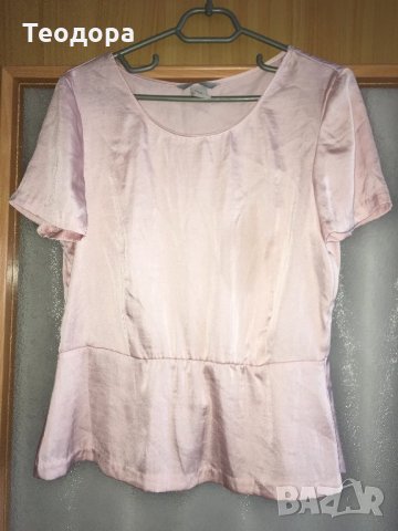 Розова сатениран блуза НМ, снимка 1 - Корсети, бюстиета, топове - 28530734