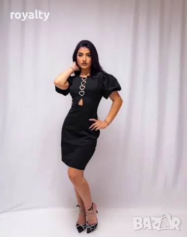 Стилна дамска черна рокля , снимка 4 - Рокли - 50374980