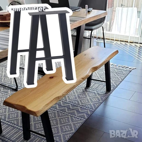 ПРОМОЦИЯ Крака за маса от студено валцована стомана в черно (к-кт от 2 бр.) JINHUI X001IXZ80D, снимка 2 - Други - 50907597