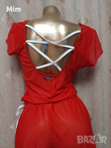 М/ L Ярко червен къс ,прозрачен гащеризон , снимка 5 - Гащеризони - 39633941