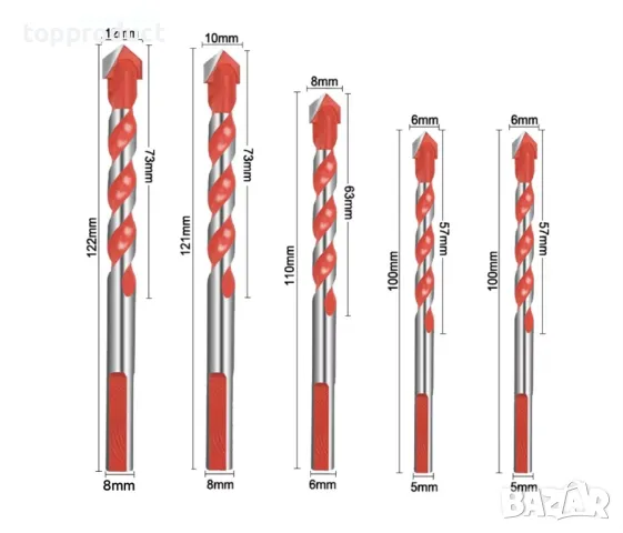 Мултифункционални свредла, битове за керамика, мрамор, стъкло