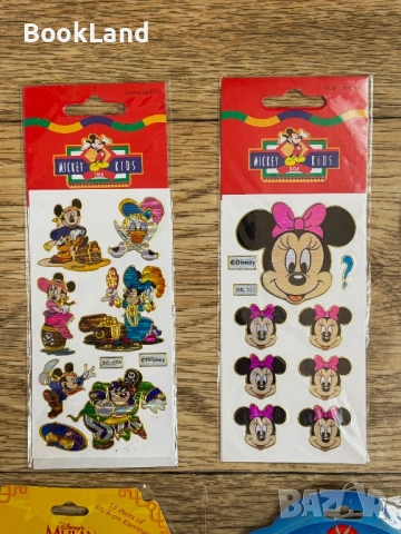 Винтидж стикери на Мики Маус и Куклен театър за пръсти 1 брой , снимка 2 - Колекции - 52341919