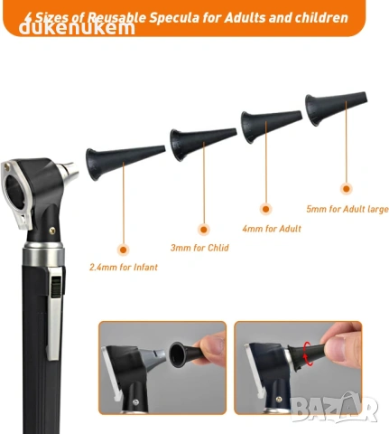 Отоскоп комплект - ушен инструмент с LED светлина и 3x увеличение, снимка 3 - Уреди за диагностика - 53042058