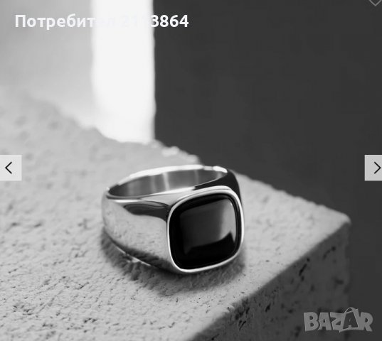 Златист и сребрист мъжки пръстен от полирана стомана, снимка 6 - Пръстени - 39317444