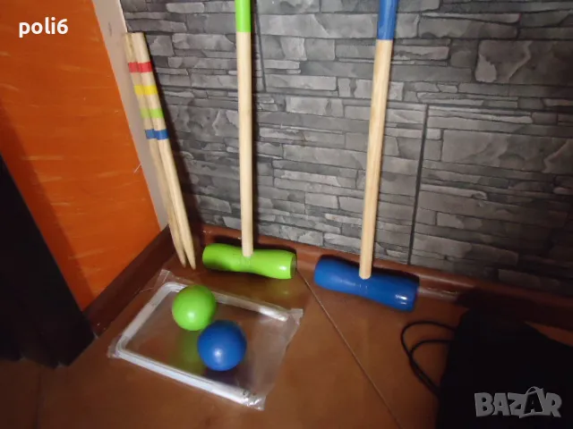 дървен детски крикет за двама, снимка 3 - Образователни игри - 48906728