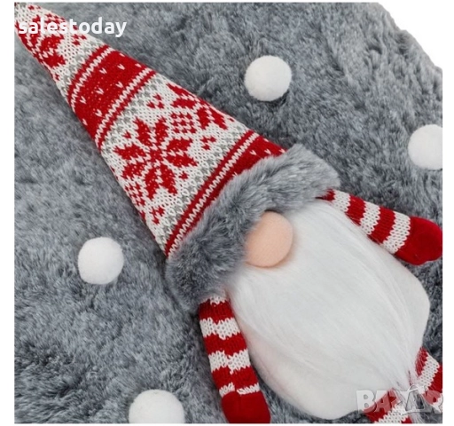 Коледна Възглавница джудже/ Коледен Гном, сива, 3D, снимка 2 - Възглавници - 52373966