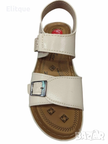 Ортопедични дамски кожени сандали с катарама, снимка 4 - Сандали - 52864251