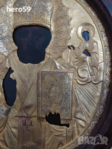 Много рядка икона''Св. Николай Чудотворец'' Царска Русия, снимка 4 - Икони - 39108702