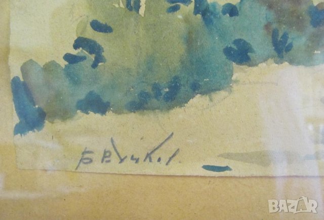 Стар Акварел Подписан, снимка 3 - Картини - 43113075