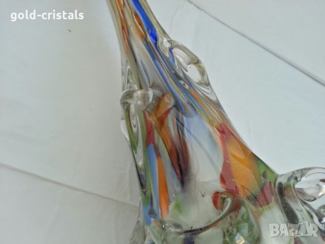 Ретро   ваза цветно стъкло тип Мурано , снимка 4 - Антикварни и старинни предмети - 26821038