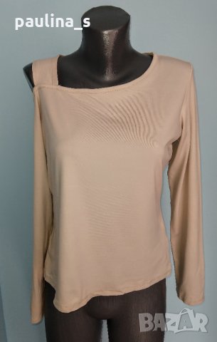 Блуза с дълъг ръкав и открито рамо "Chasse Croise" / голям размер , снимка 4 - Тениски - 28414796