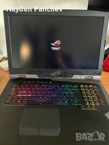 ASUS ROG g703g i7 8750H, 32gb RAM, RTX 2080, 2x512GB SSD, 1TB SSHD, снимка 2 - Лаптопи за дома - 50333529