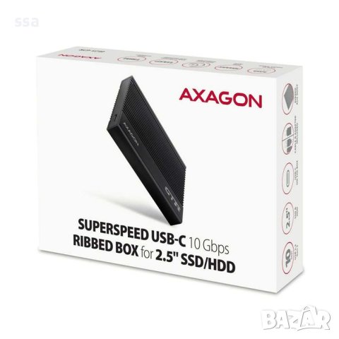AXAGON EE25-GTR USB-C 3.2 Gen 2 - SATA 6G, 2.5" External RIBBED box, снимка 8 - Други - 43188261