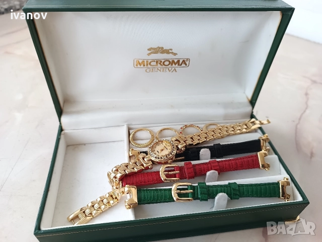 Дамски кварцов часовник MICROMA-23к позлата, снимка 7 - Мъжки - 51779683