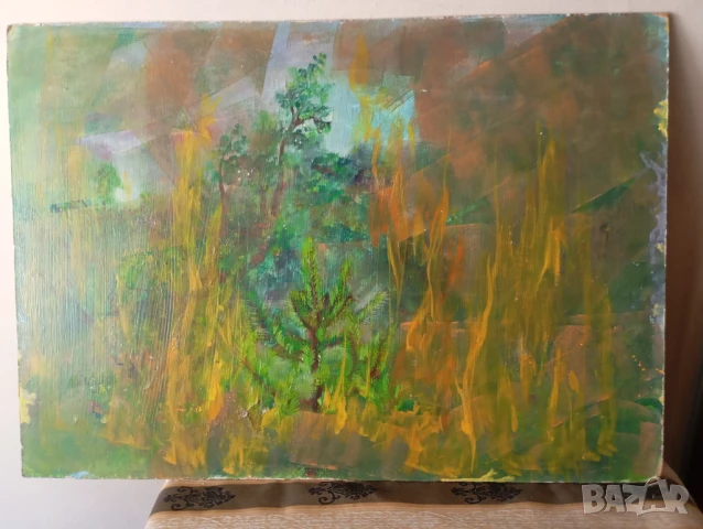 Картина двустранно рисувана