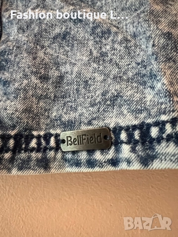 Дънкена разкроена пола М размер 100% памук с копченца отпред на марката BellField 💙, снимка 3 - Поли - 52389353